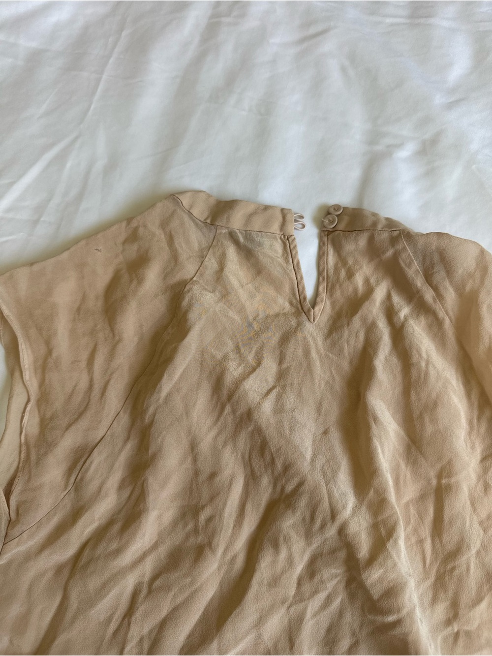 BCBGMAXAZRIA "Sammie" Sleeveless Asymmetrical Silk Blouse - Size XS - Bare Pink - Picture 5 of 7